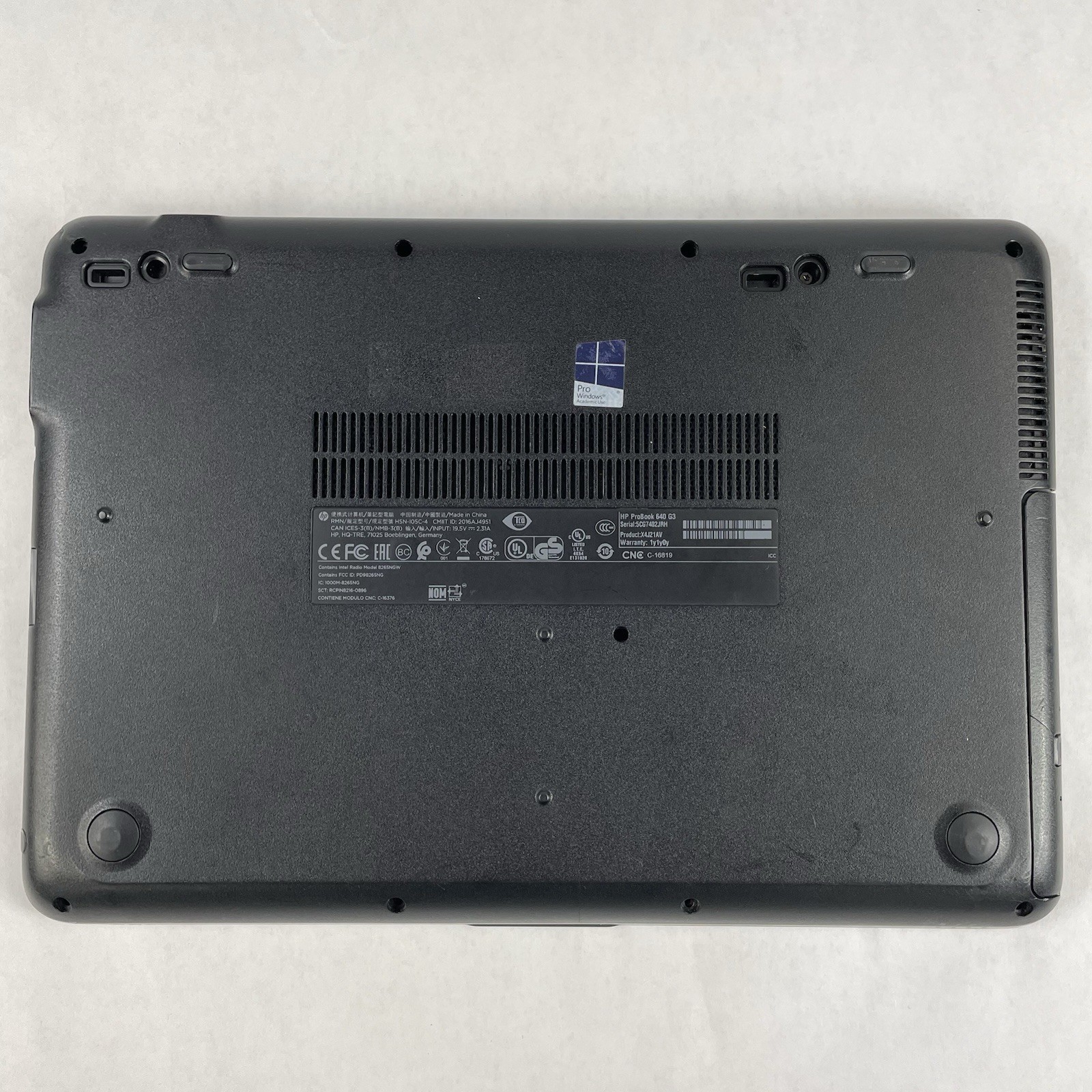 HP ProBook 640 G3 14″ i5-7200U 2.50 GHz 8 GB RAM No SSD/OS/AC/Batt – Bad Corner