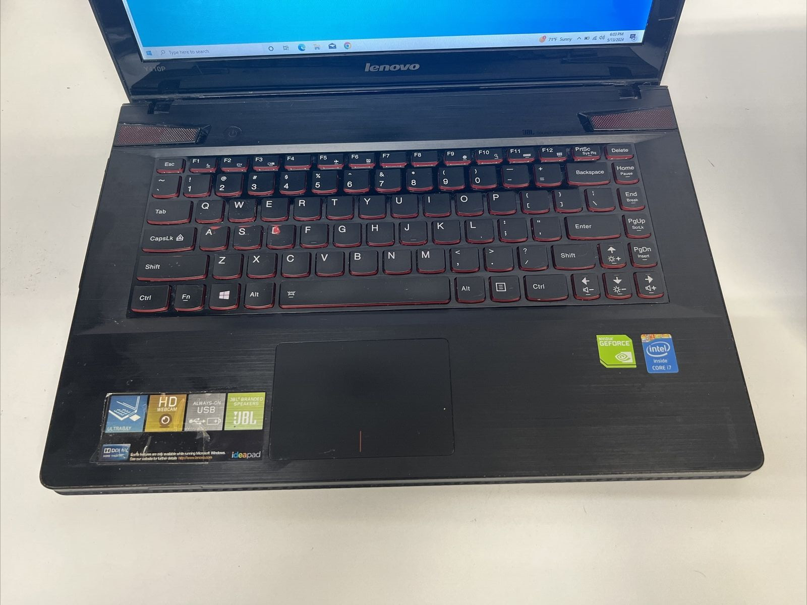 Lenovo 14 i7-4700MQ 2.4GHz 8GB 1TB HD Nvidia GT 755M W10 Gaming Laptop*FOR PART*