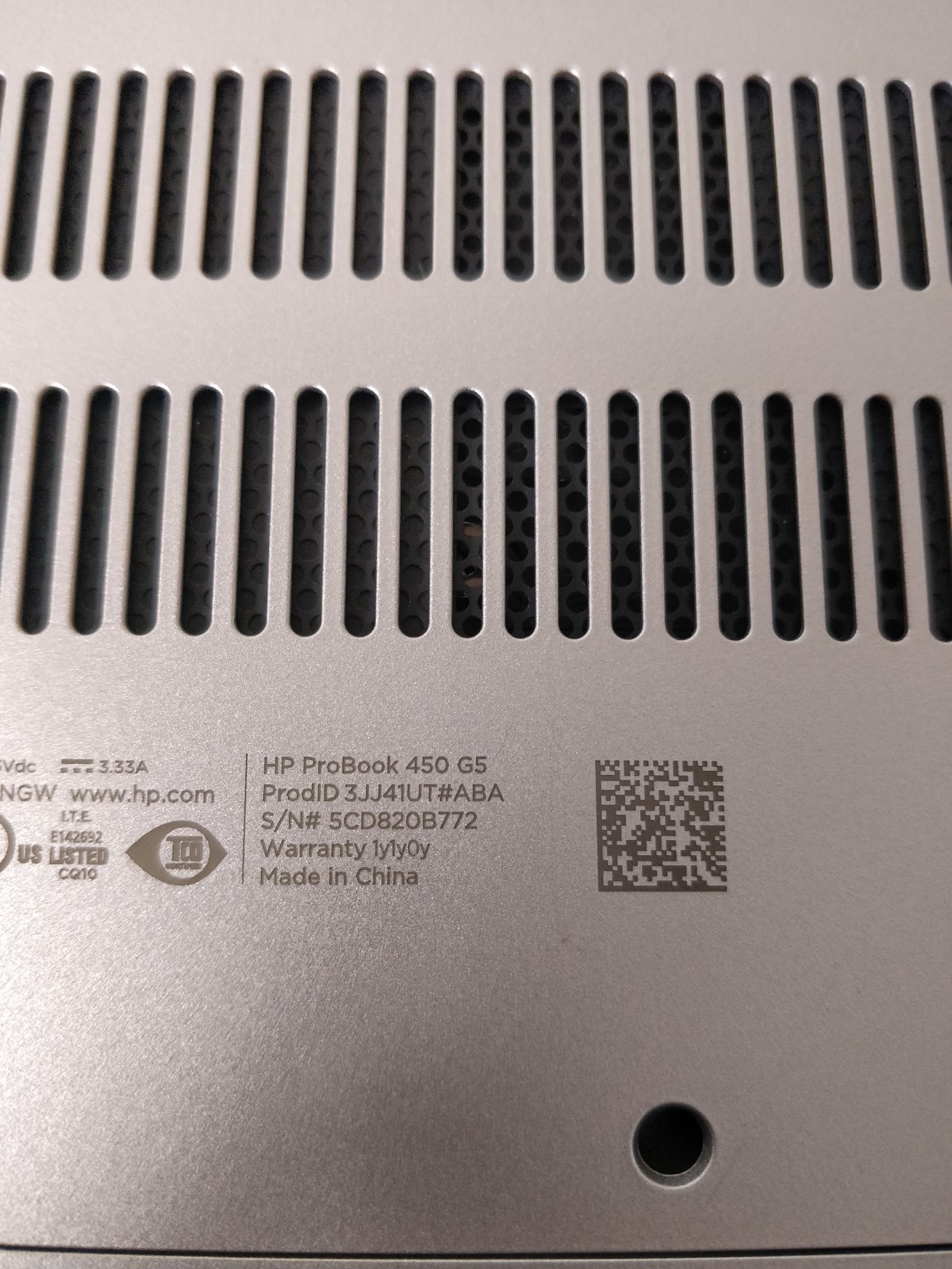 HP ProBook 450 G5 INTEL CORE I5-8250U@1.60GHz 8GB RAM NO DRIVE PARTS 9127