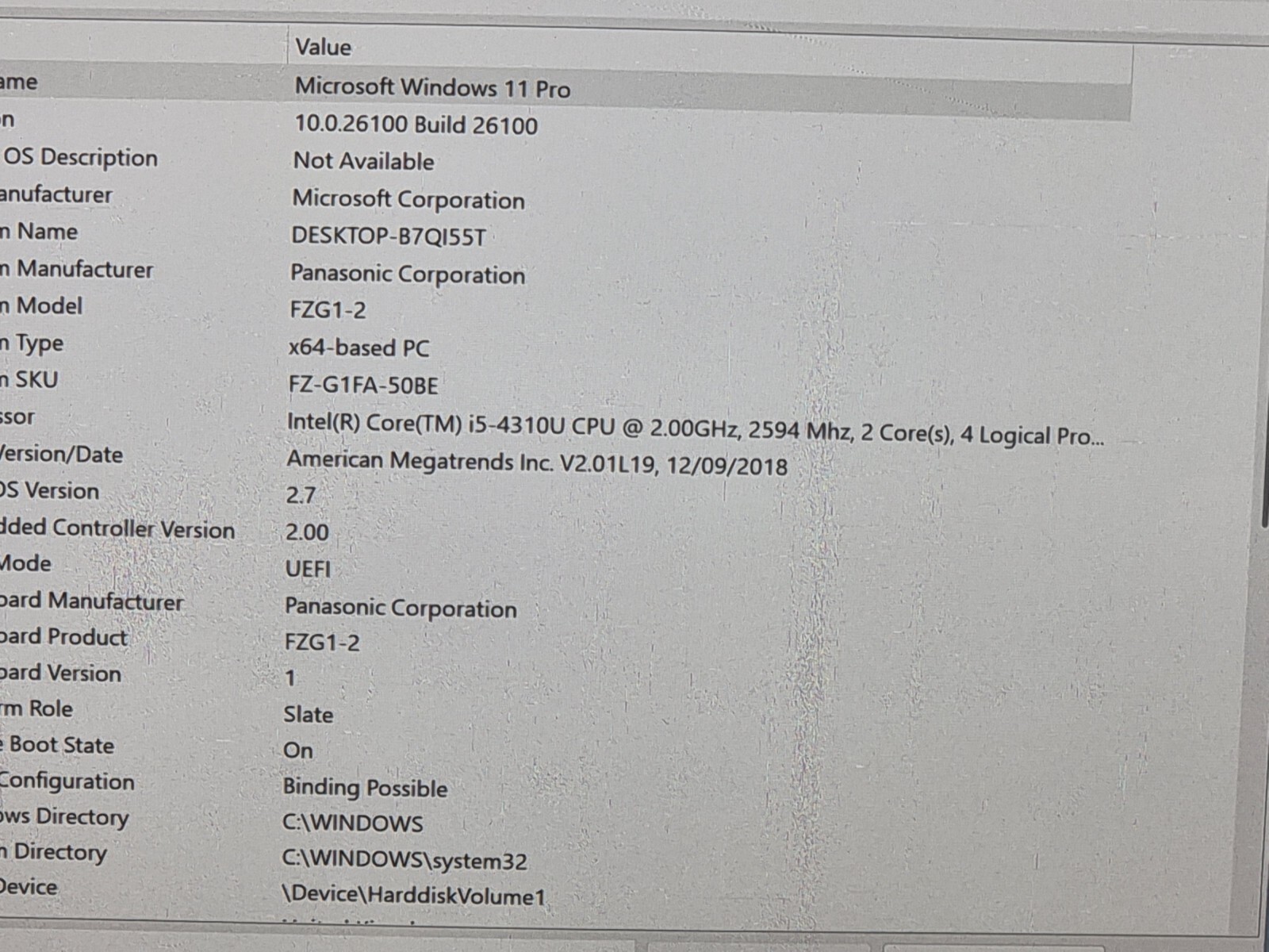 10.1″ PANASONIC TOUGHPAD FZ-G1 MK2 FZ-G1FA-50BE i5-4310U 2.00GHZ 8GB 128GB LTE