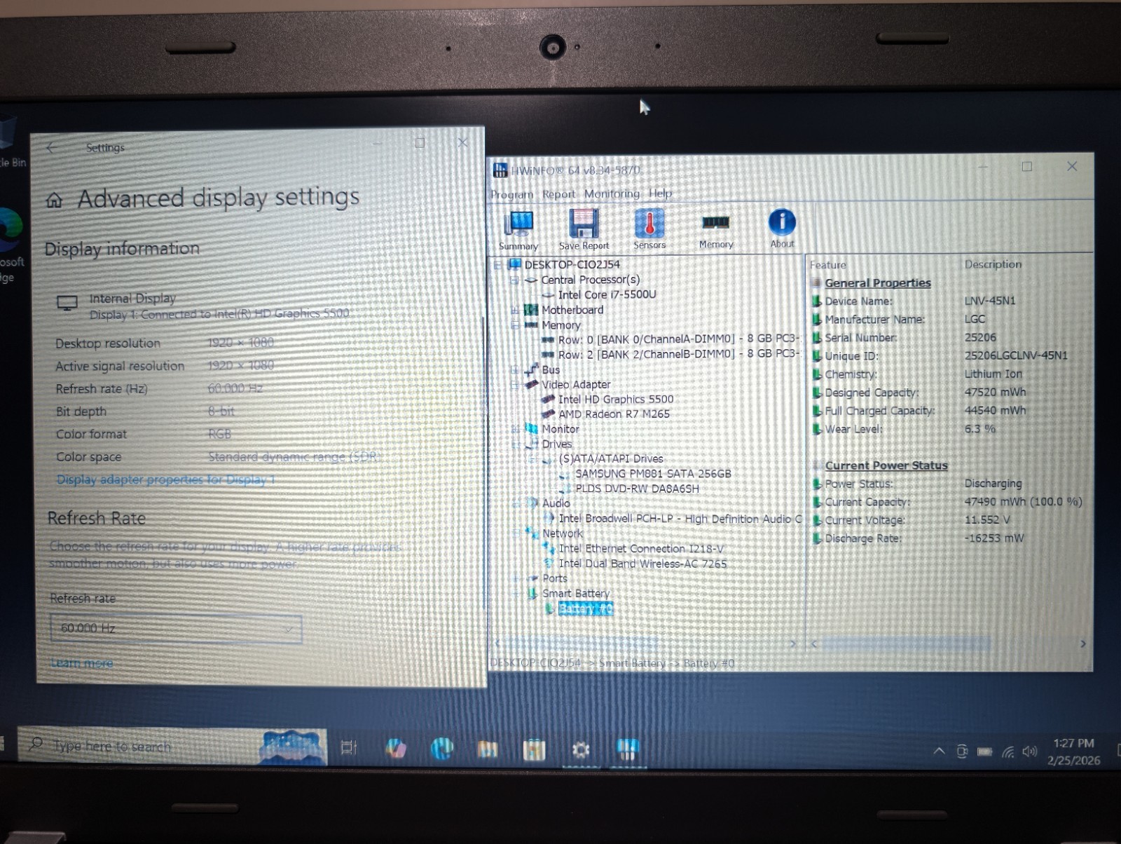 Lenovo ThinkPad E550 | i7 5th 16GB RAM 256GB SSD | AMD DVD-RW FHD Win 10 Pro
