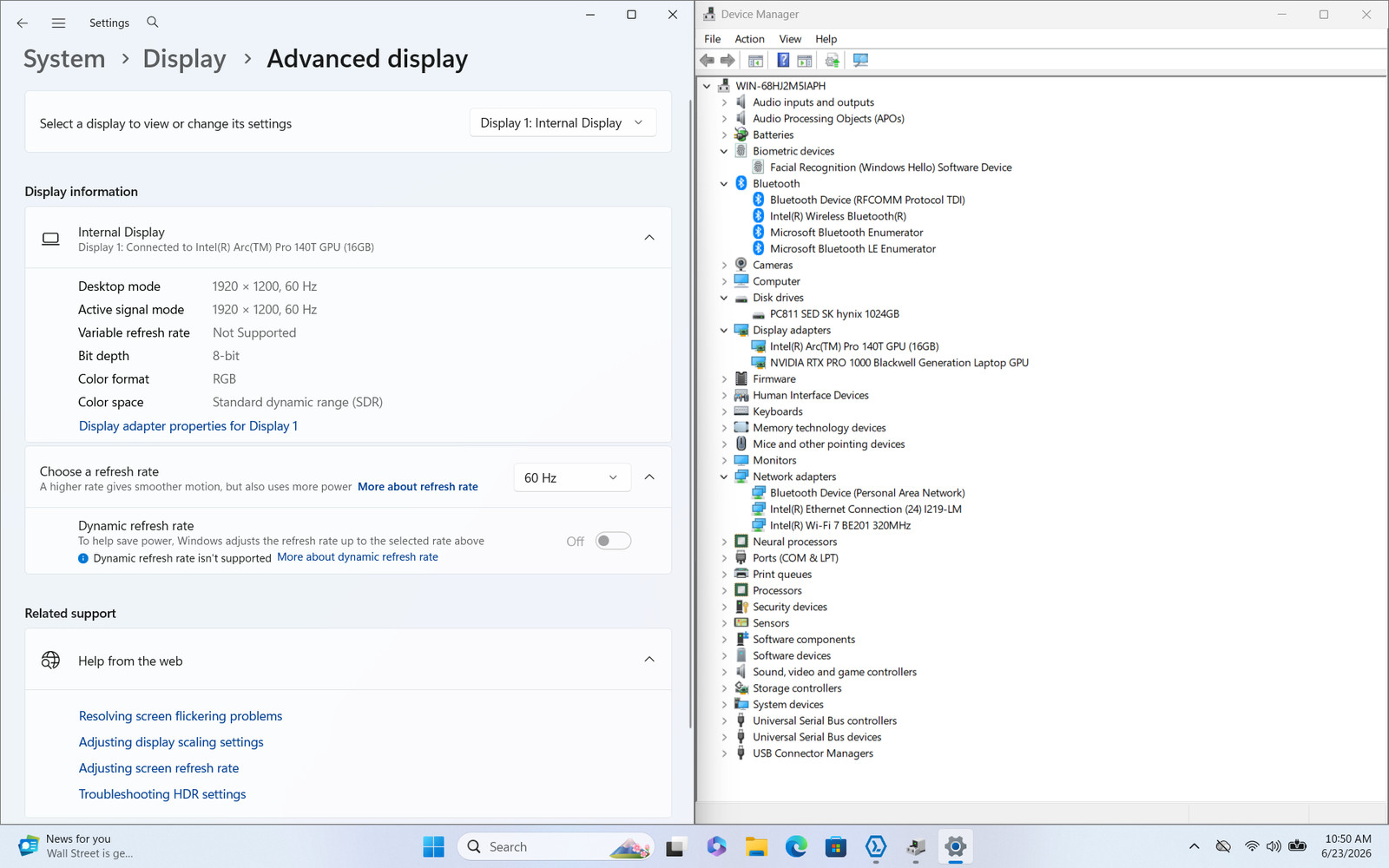 Dell Pro Max 16 MC16250 16″ Ultra 7 265H 32GB 1TB RTX PRO 1000 Win11 Pro Wty