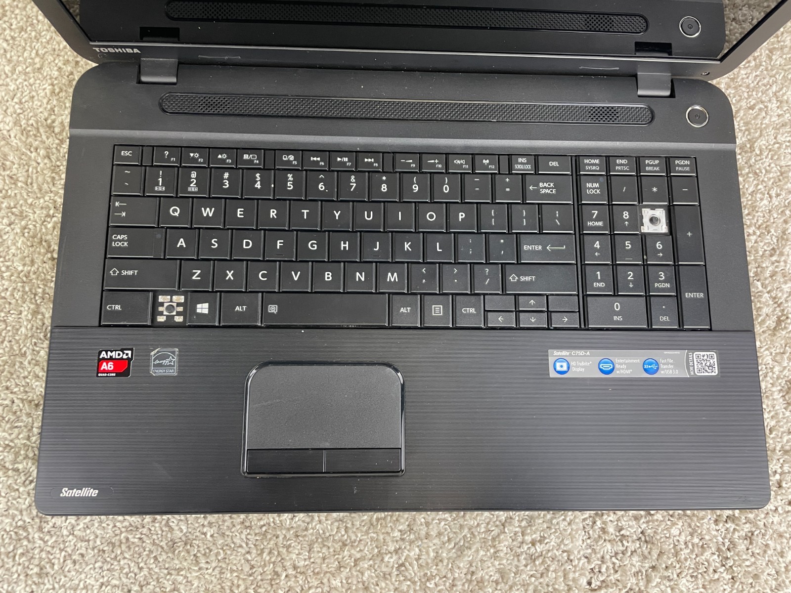 Toshiba Satellite C75D Series AMD A6 Quad Core Windows 8.1 Laptop Notebook PC