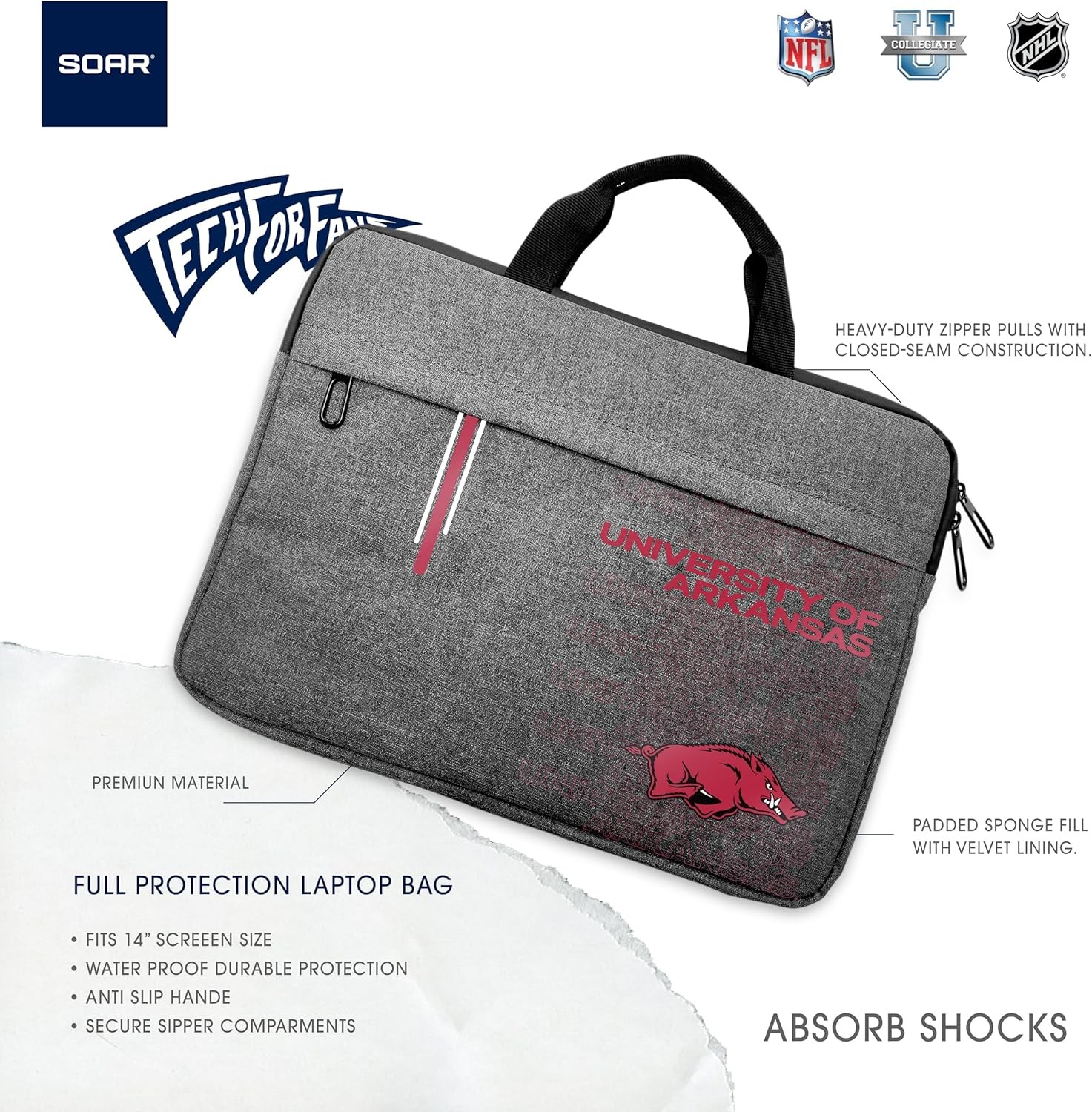 NCAA Unisex 13 Inch Laptop Sleeve for Protection and Style