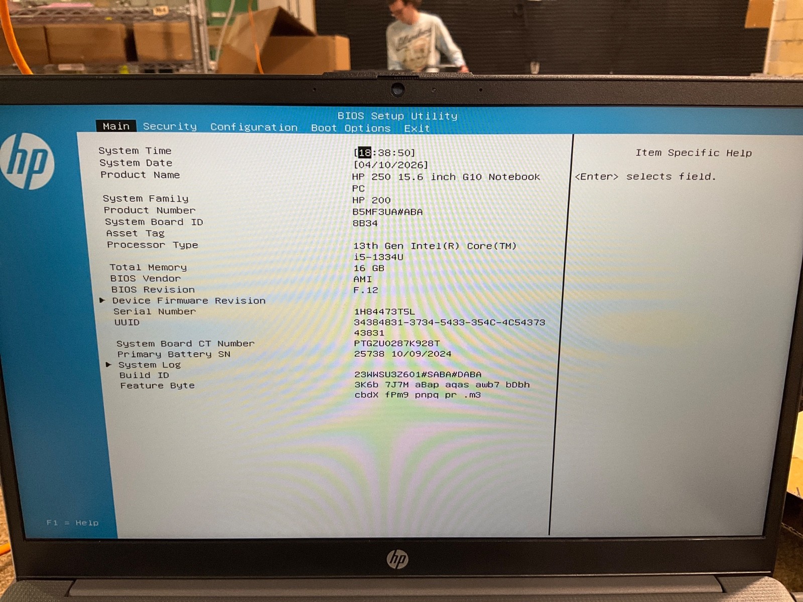 HP 250 G10 i5-1334U 16GB 256GB 15.6″ Windows 11 PRO B5MF3UA 🇺🇸✨🇺🇸✨ NEW