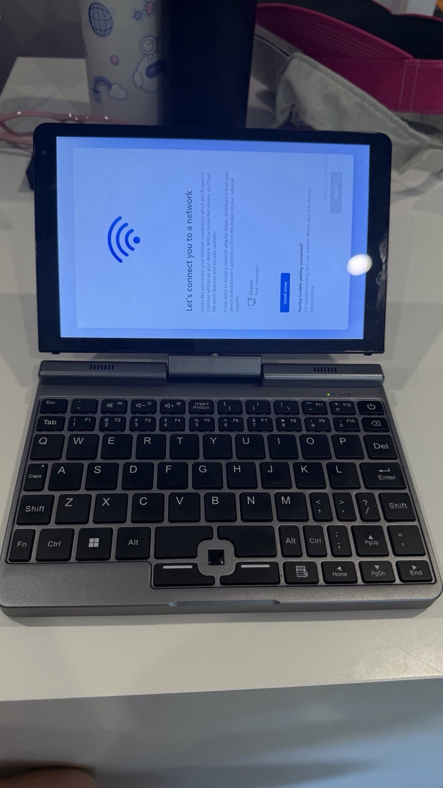 KOOFORWAY 8 Inch 2-in-1 Mini Laptop,HD Rotatable BP8(12GB+512GB), Silver