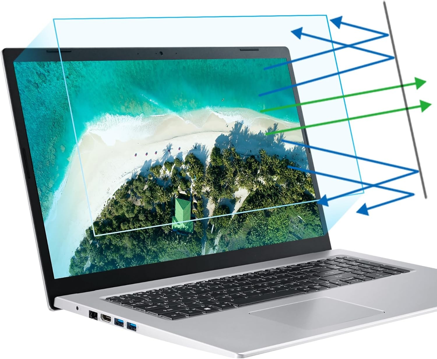 2-Pack 17.3 inch 16:9 Anti Blue Light Matte Laptop Screen Protector for HP/Lenov