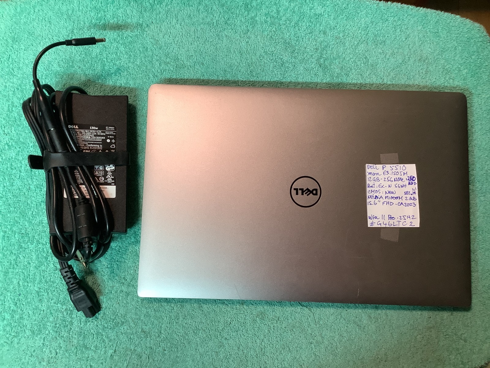 Dell Precision 5510, Nvidia M1000M Xeon E3 1505M, 12GB-256 NVMe + 250 Win 11 Pro