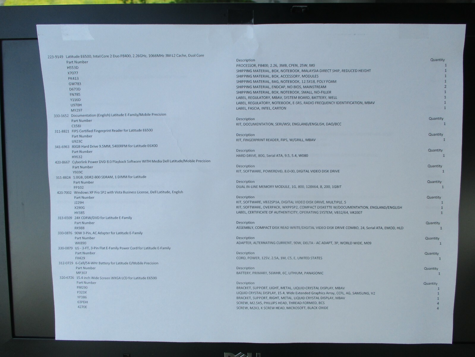 DELL LATITUDE E6500