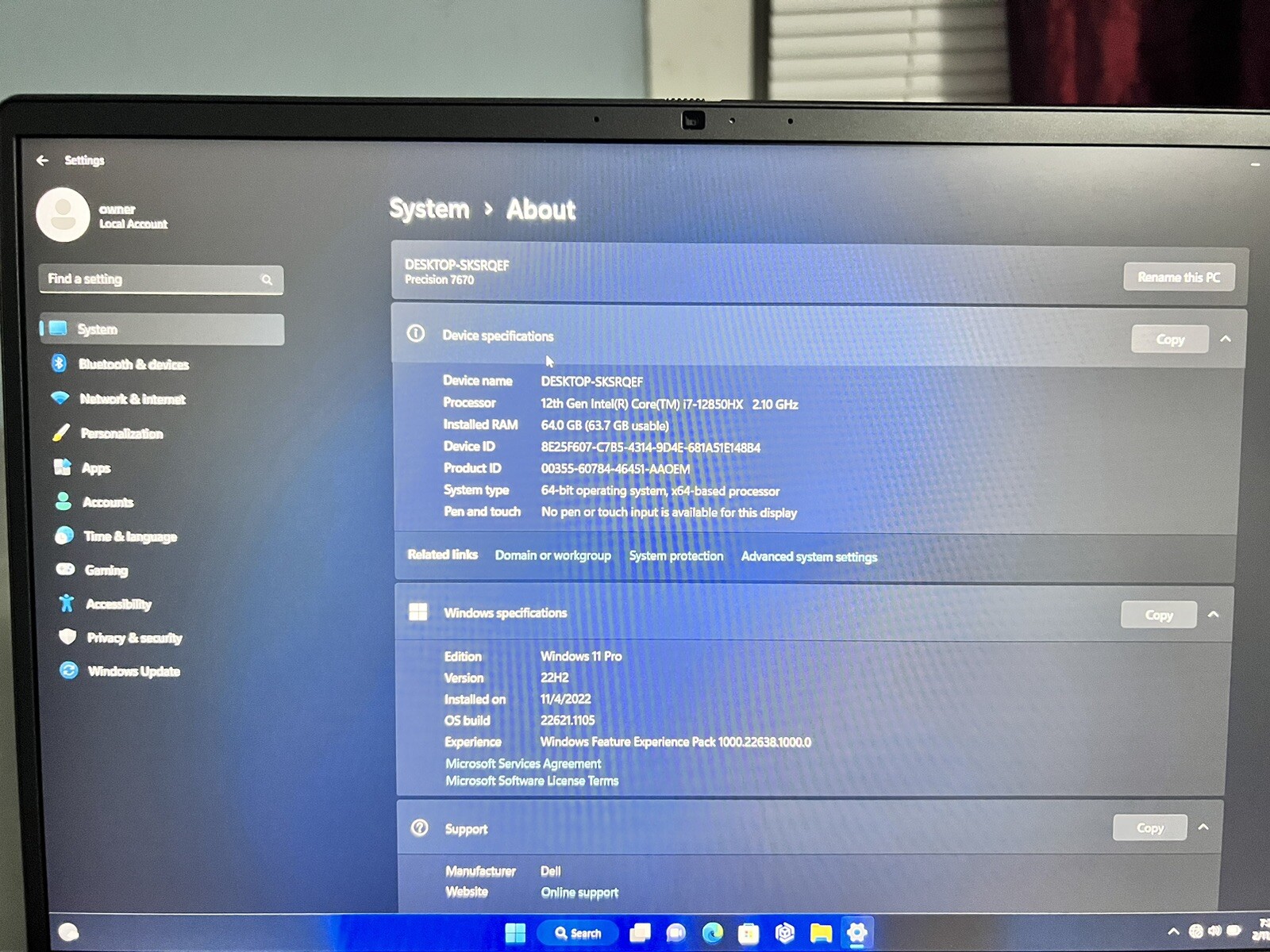 dell precision 7670 workstation cto