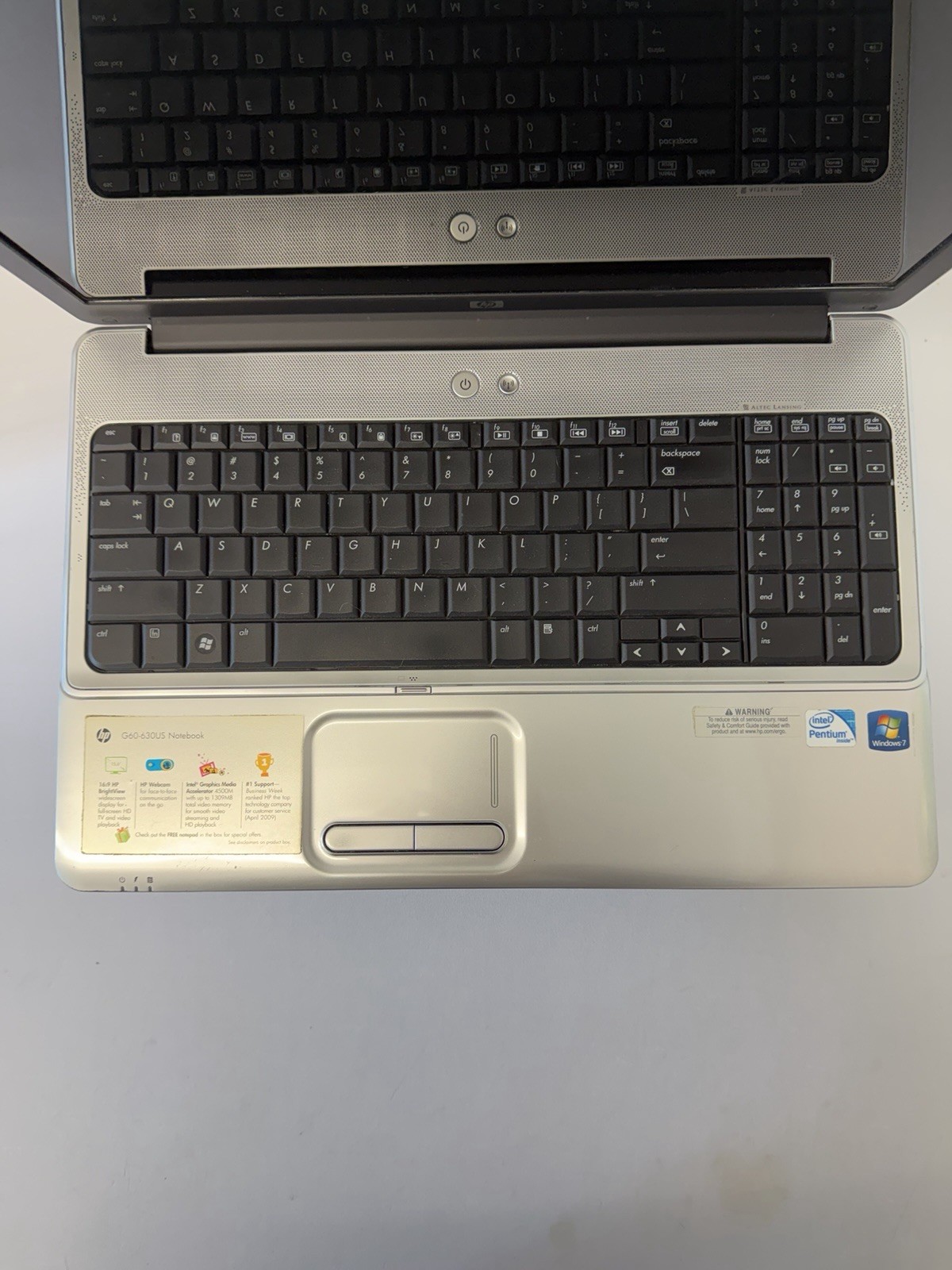 HP Notebook G60-630US Laptop – Good Screen – Intel Pentium T4400 – Read Des