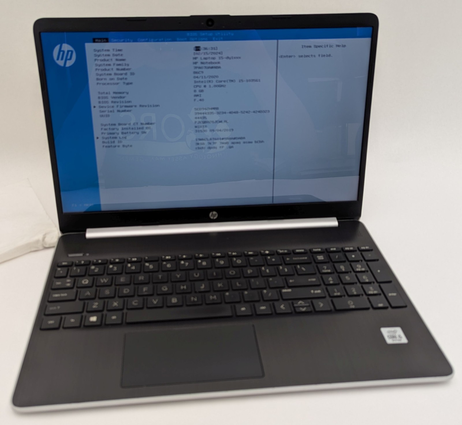 Incomplete HP 15-dy1751ms 15.6″ Touch Laptop i5-1035G1 8GB RAM – *TOUCHPAD ISSUE