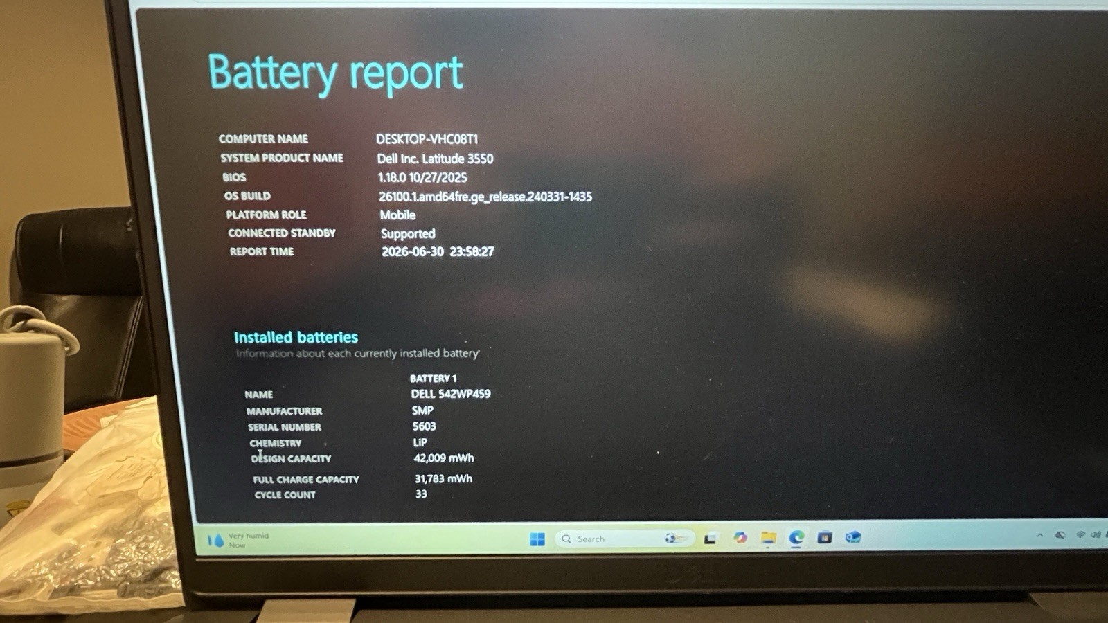 Dell Latitude 3550 15.6″ i5-1335u @1.3Ghz 8GB RAM DDR5 256GB Win11 Pro Power Ad