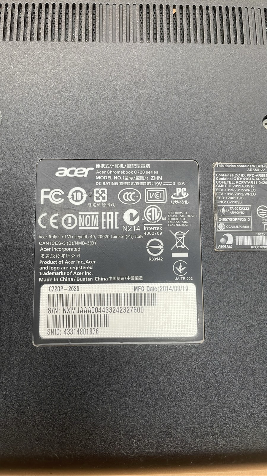 Acer Chromebook C720 ZHN & CB3-131 N15Q10 Intel Laptop Bundle Lot of 4