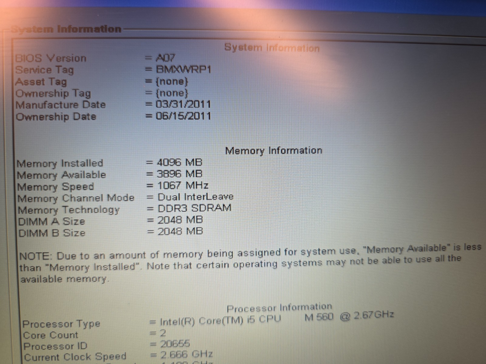 DELL LATITUDE E5410 – BOOTS TO BIOS – INTEL I5 M560 – 4 RAM – READ DESCRIP