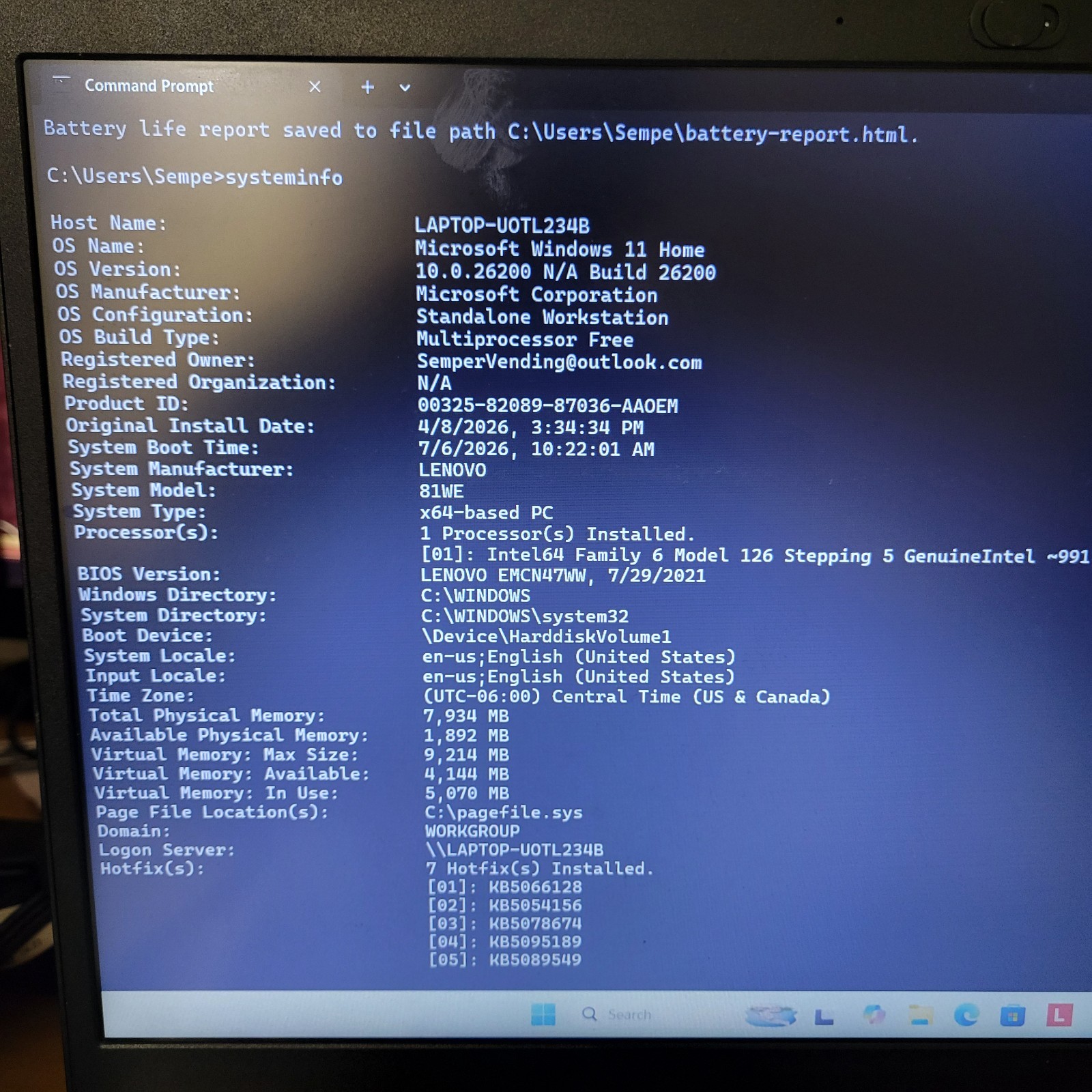 Lenovo ideapad 3-15ITL05 15″ I3-1115G4 256GB SSD 8GB W11 Webcam