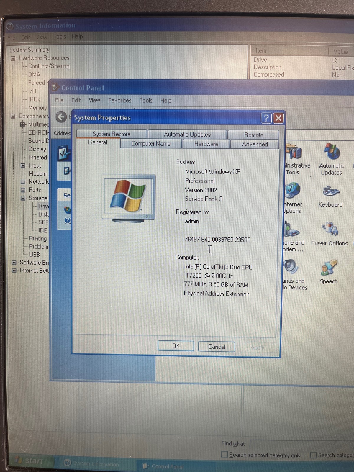 Dell Precision M6300 Core 2 Duo T7250 2GHz 3.5GB 465GB HDD Quadro FX 1600M