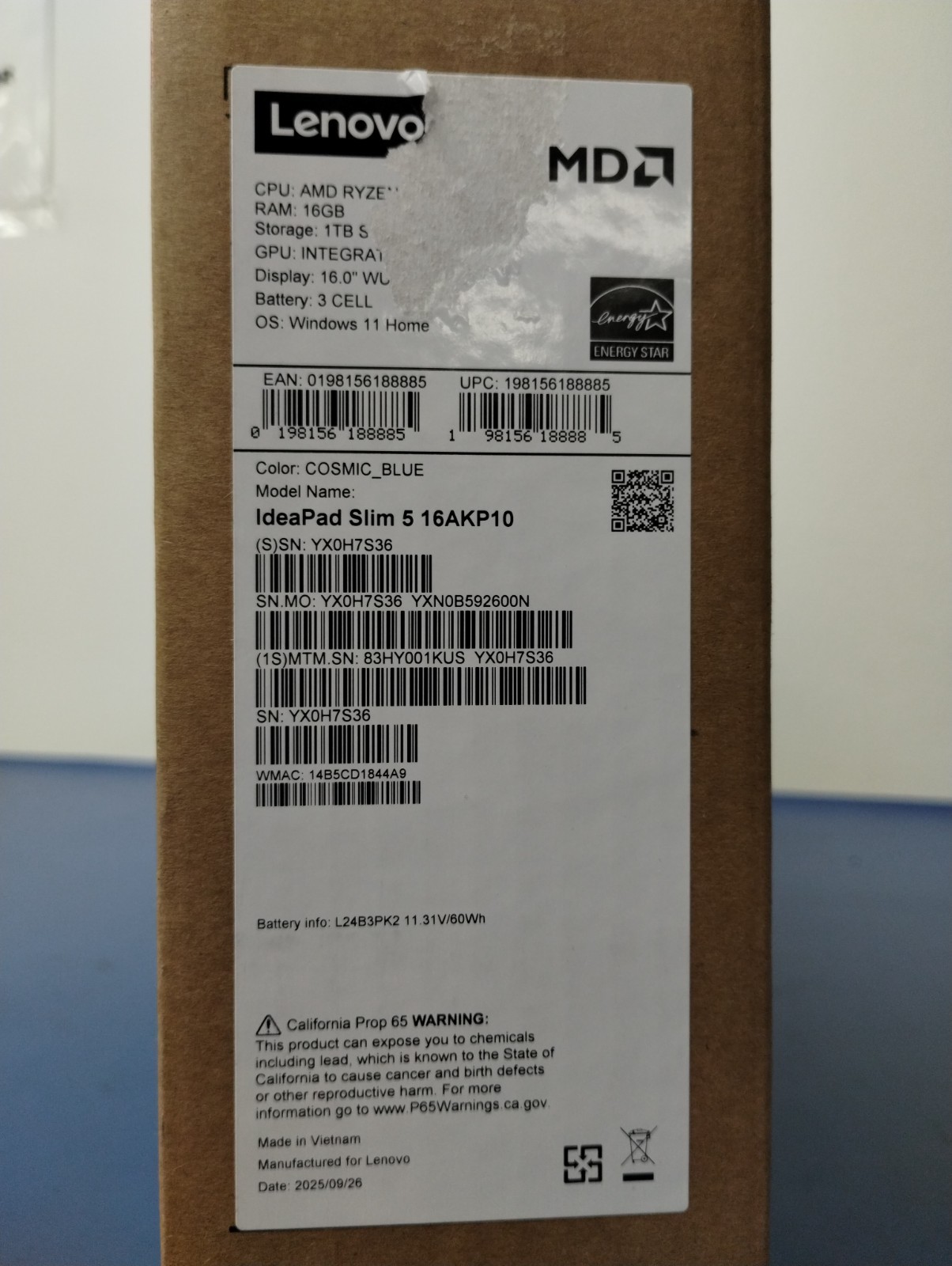 Lenovo IdeaPad 5 2-in-1 16AKP10, AMD Ryzen AI 7 350, 16 GB RAM, 1 TB NVMe SSD