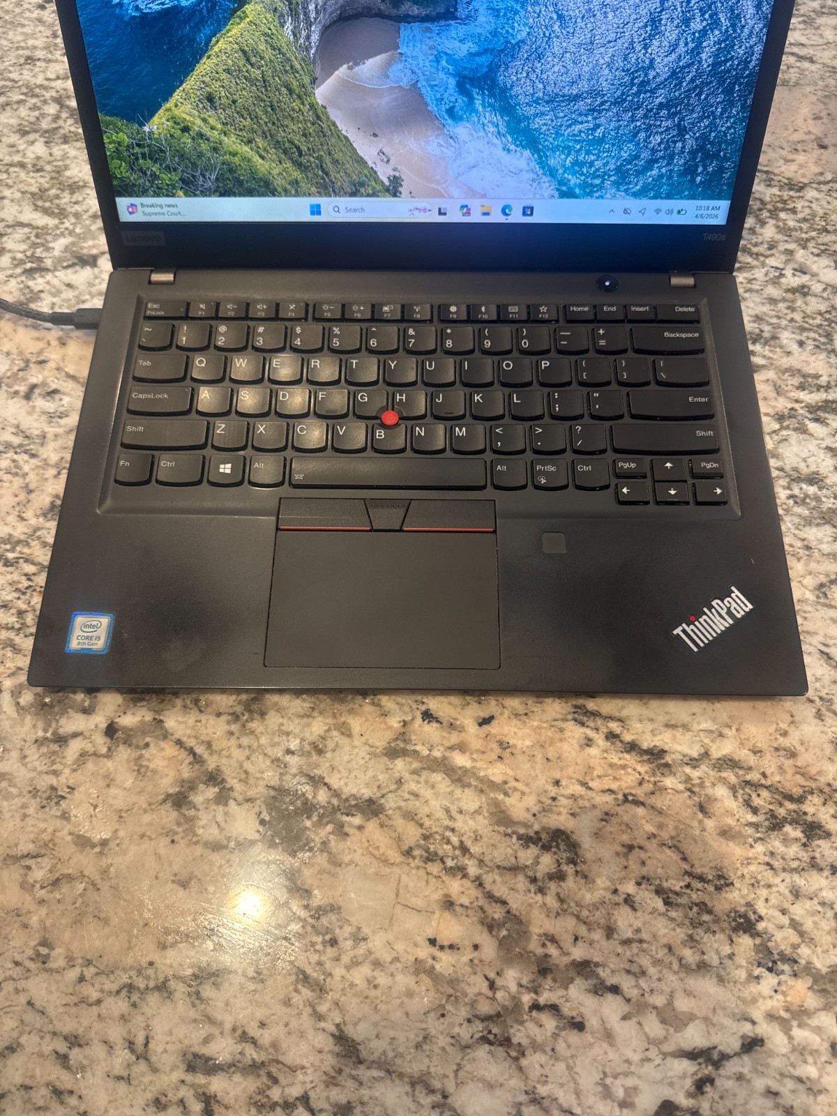 Lenovo ThinkPad T490s Intel i5-8265U 1.60GHz 8GB RAM 256GB M.2 NVME Win11P Read