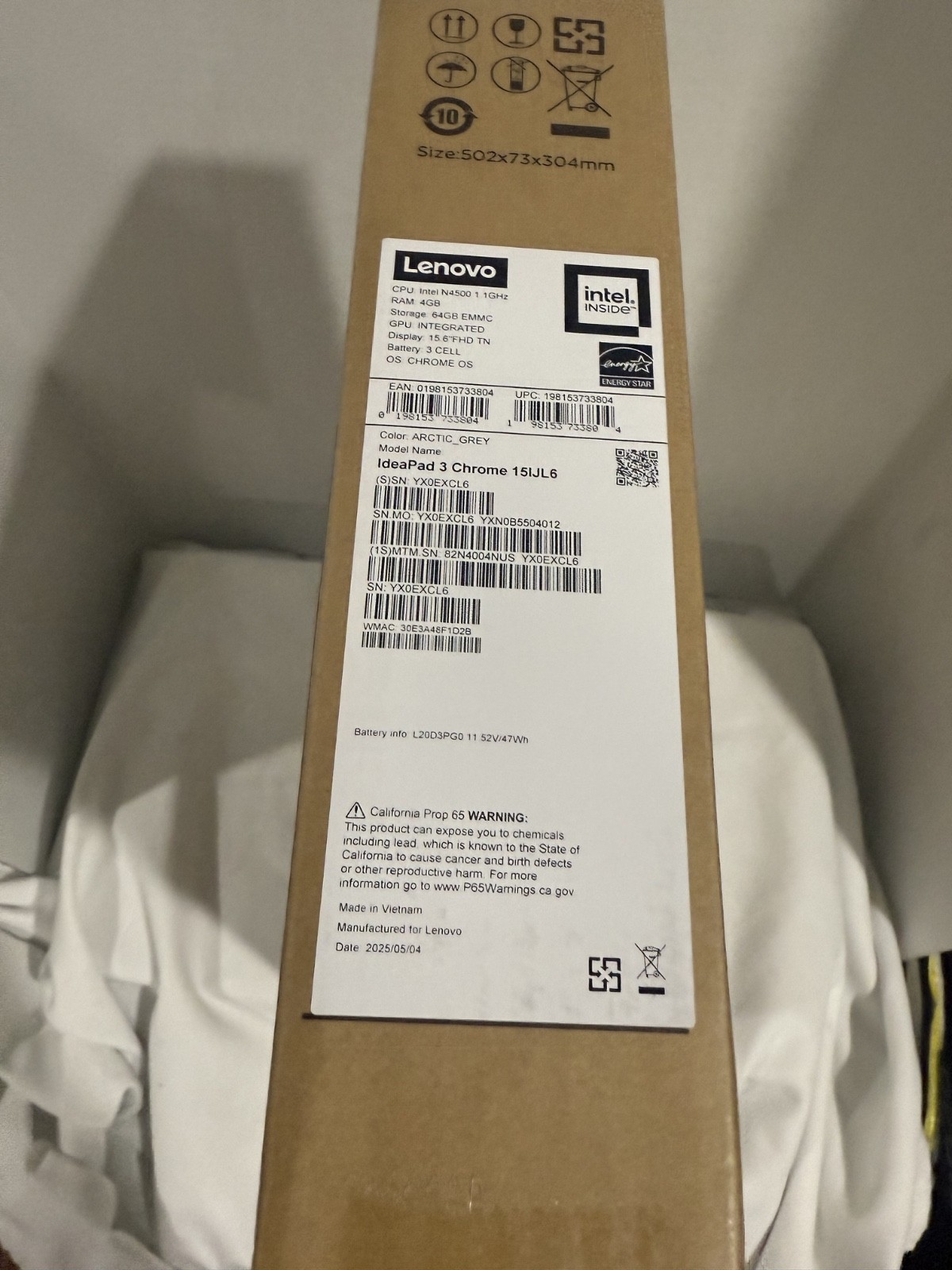 Lenovo – IdeaPad 3i Chromebook 15.6″ Full HD Laptop – Intel Celeron – 4GB Memory