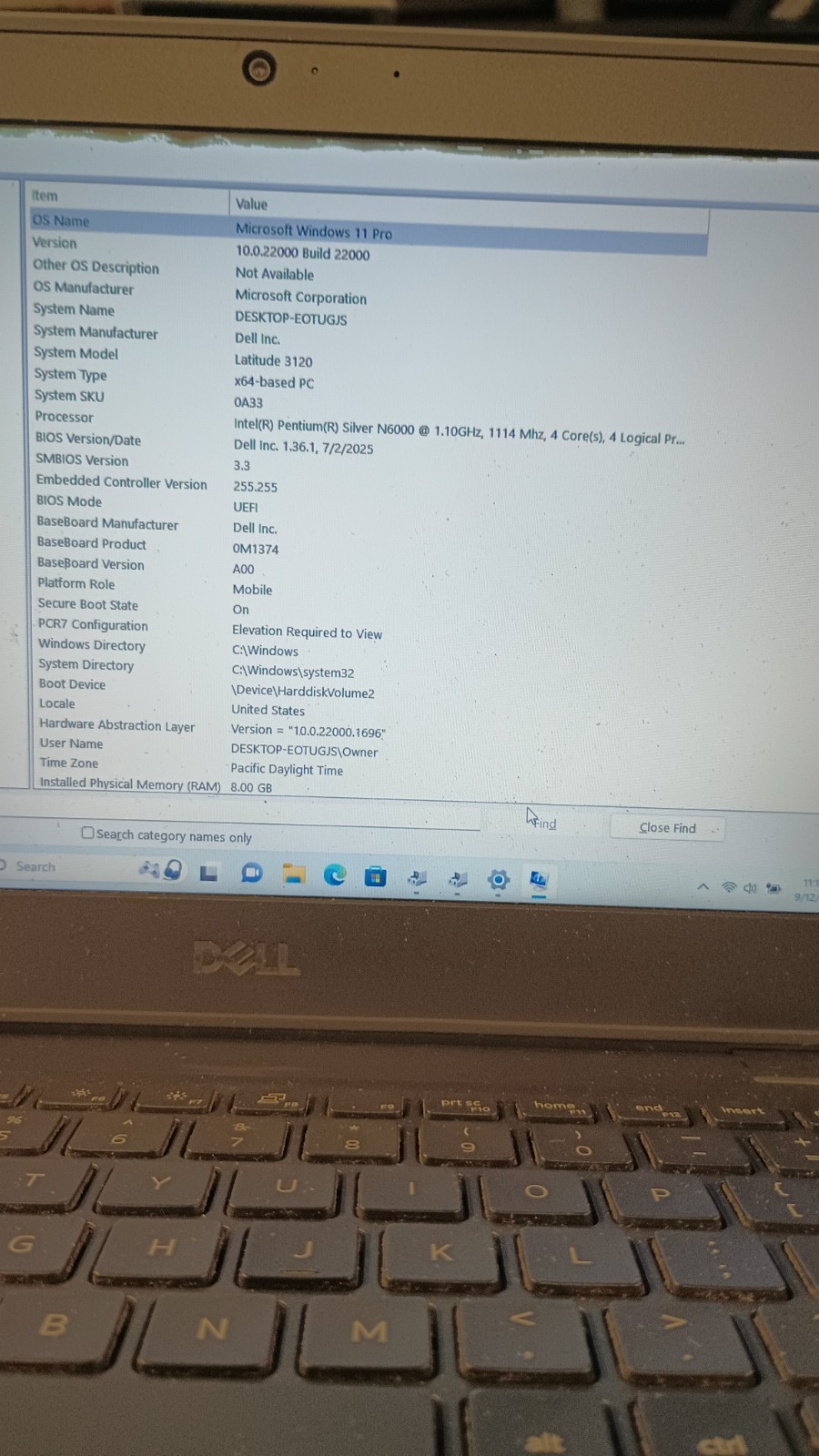 9124 VantageLatitude3120 w/charger.Pentium(4Cores)8GB.128GB NVMe.11″HD.W11.Read!