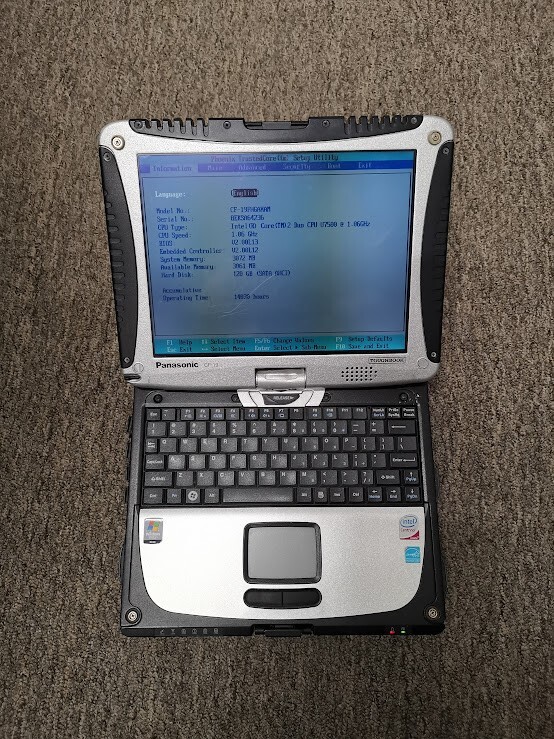 Panasonic Toughbook CF-19 CF-19FHGAXAM 120GB (I Don’t have the login password)