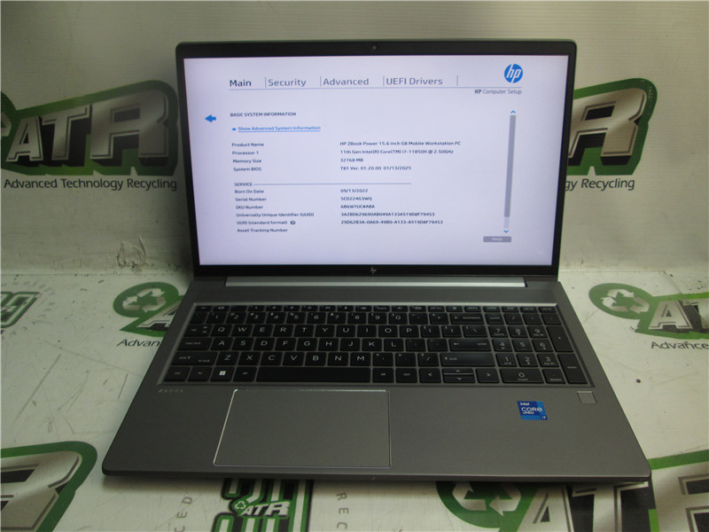 HP ZBook Power Laptop i7-11850H 2.5GHz 32GB RAM 512GB SSD Windows 11 Pro COA