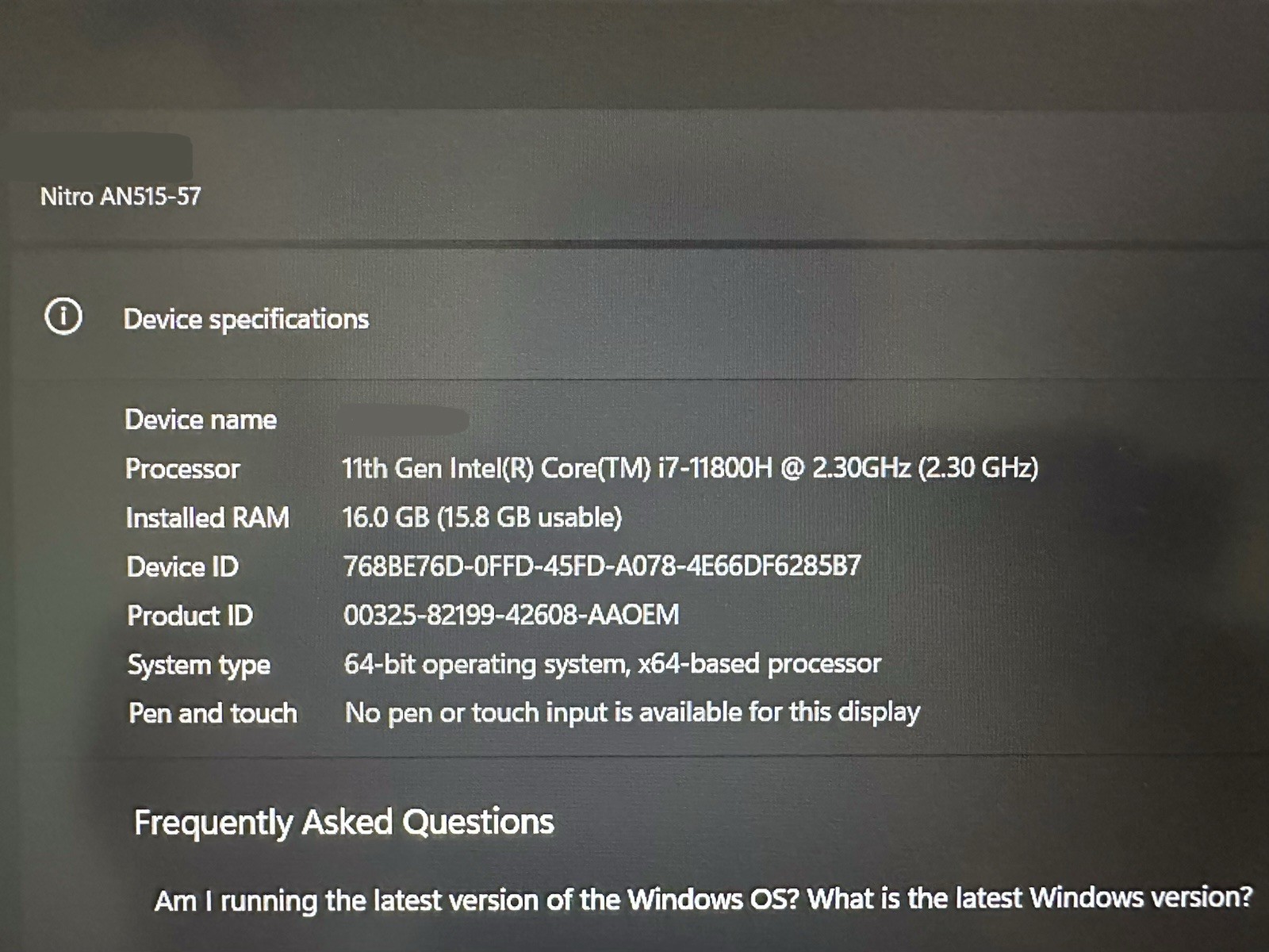 🎮 Acer Nitro 5 AN515-57 – i7 / RTX 3050 Ti – Near MINT Condition