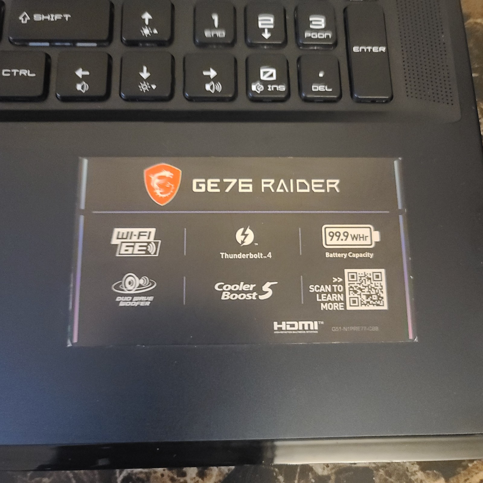 MSI GE76 RAIDER 11UE-046US GAMING LAPTOP CORE i7-11800H 8GB RAM RTX 3060 512GB