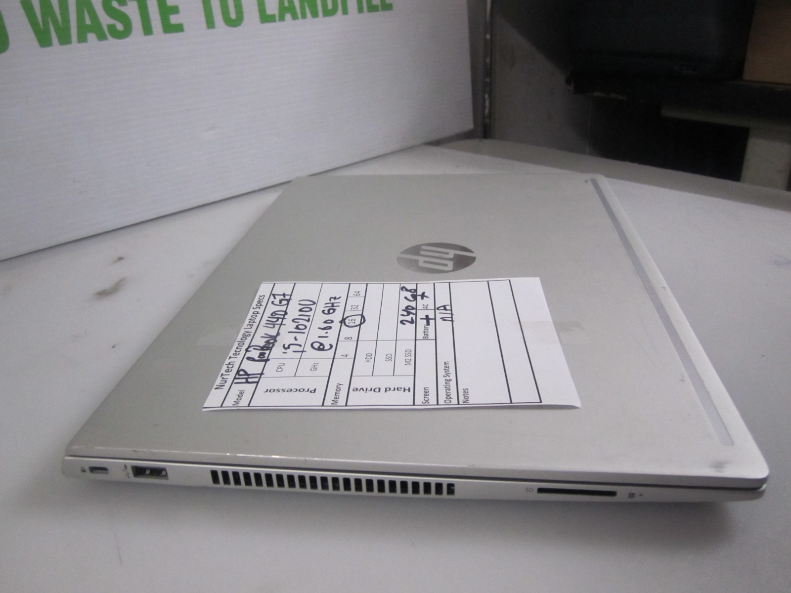 HP ProBook 440 G7 i510210U 1.6GHz 16GB 240GB M2SSD NOOS LAPTOP + AC