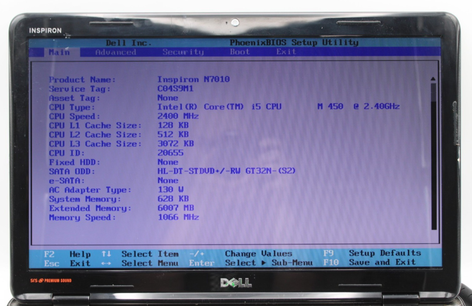 Dell Inspiron N7010 i5-460M@2.53GHz 6GB DDR3 NO STORAGE OR OS *USED/TESTED*