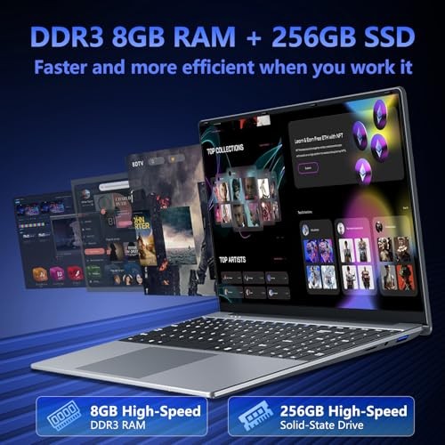 15.6 inch Laptop with Core M3-6Y30 Processor Laptop Computer 8GB RAM 256GB