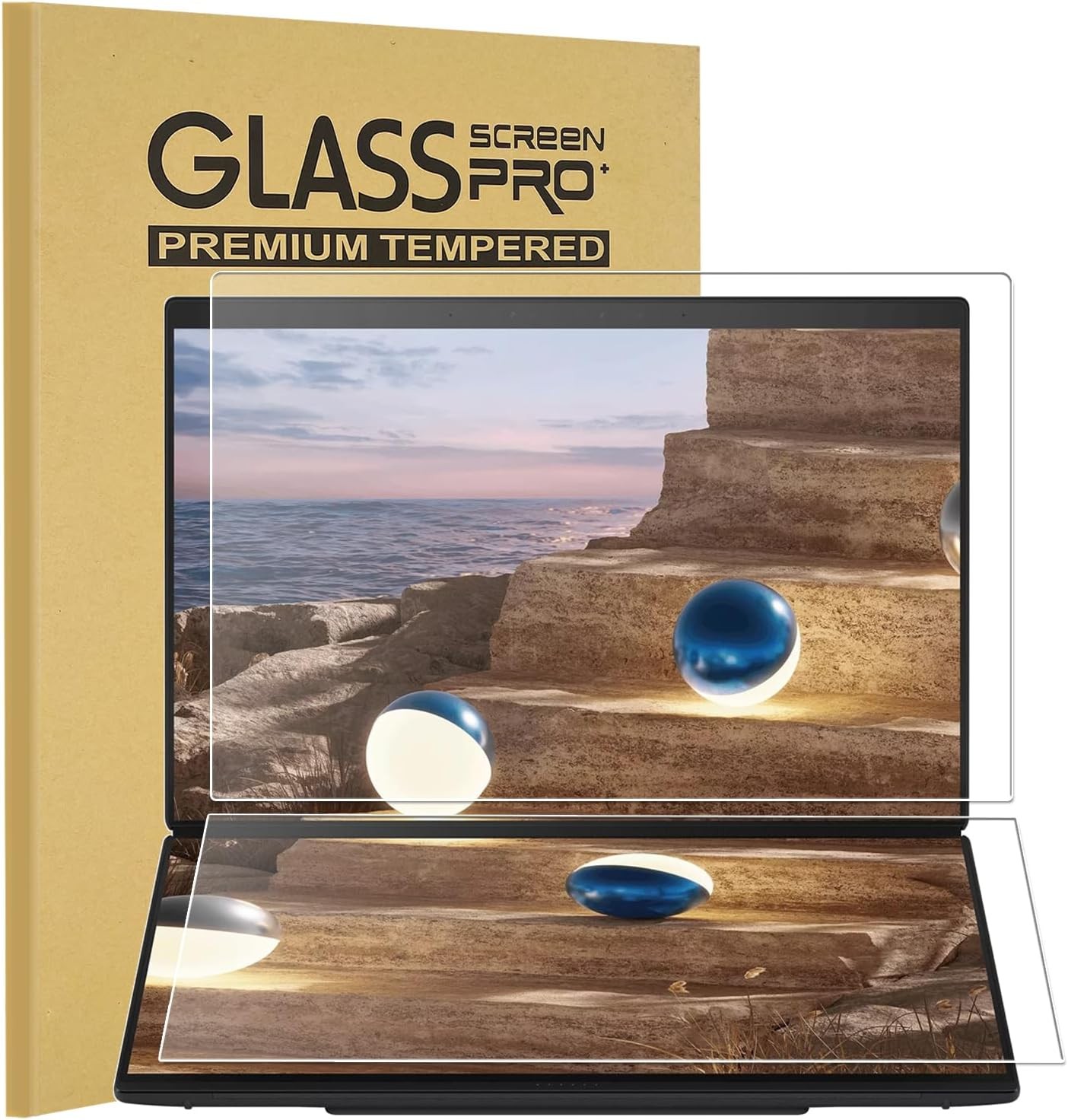 2-Pack Tempered Glass Screen Protector for 2026 New ASUS Zenbook DUO 14″ 2-in-1