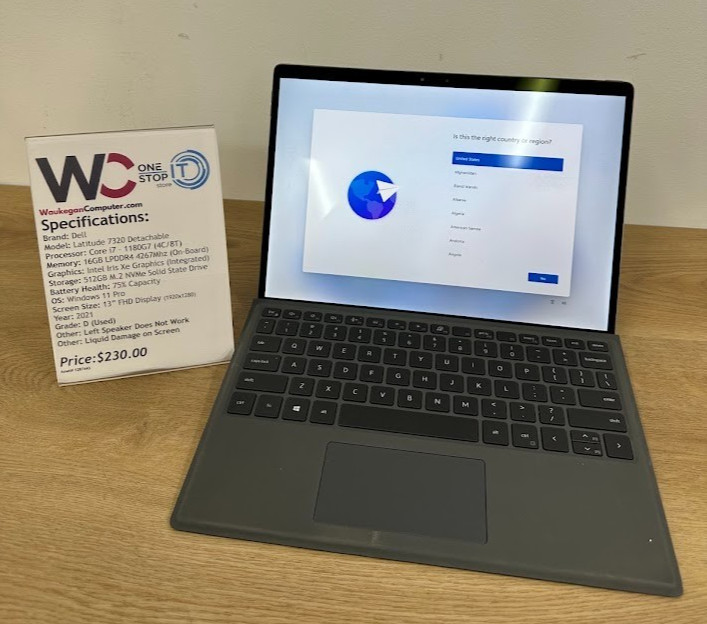 Dell Latitude 7320 Detachable Core i7 1180G7 16GB LPDDR4 Intel Iris Xe 512GB SSD
