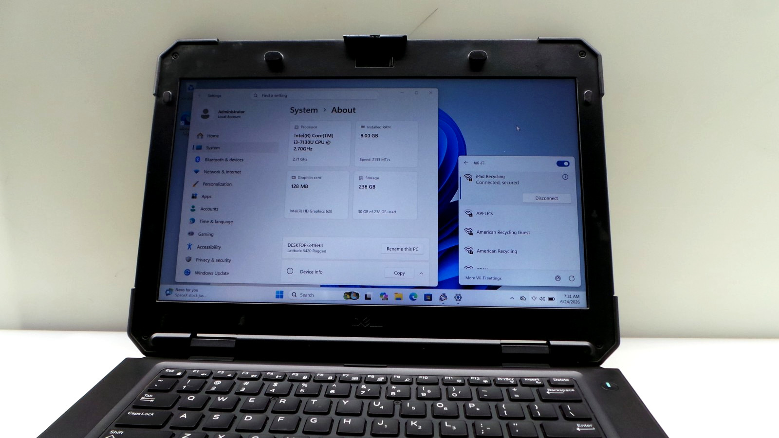 Dell Latitude 5420 Rugged 14″ | i3-7130U 2.70GHz | 8GB RAM 256GB SSD ***READ***