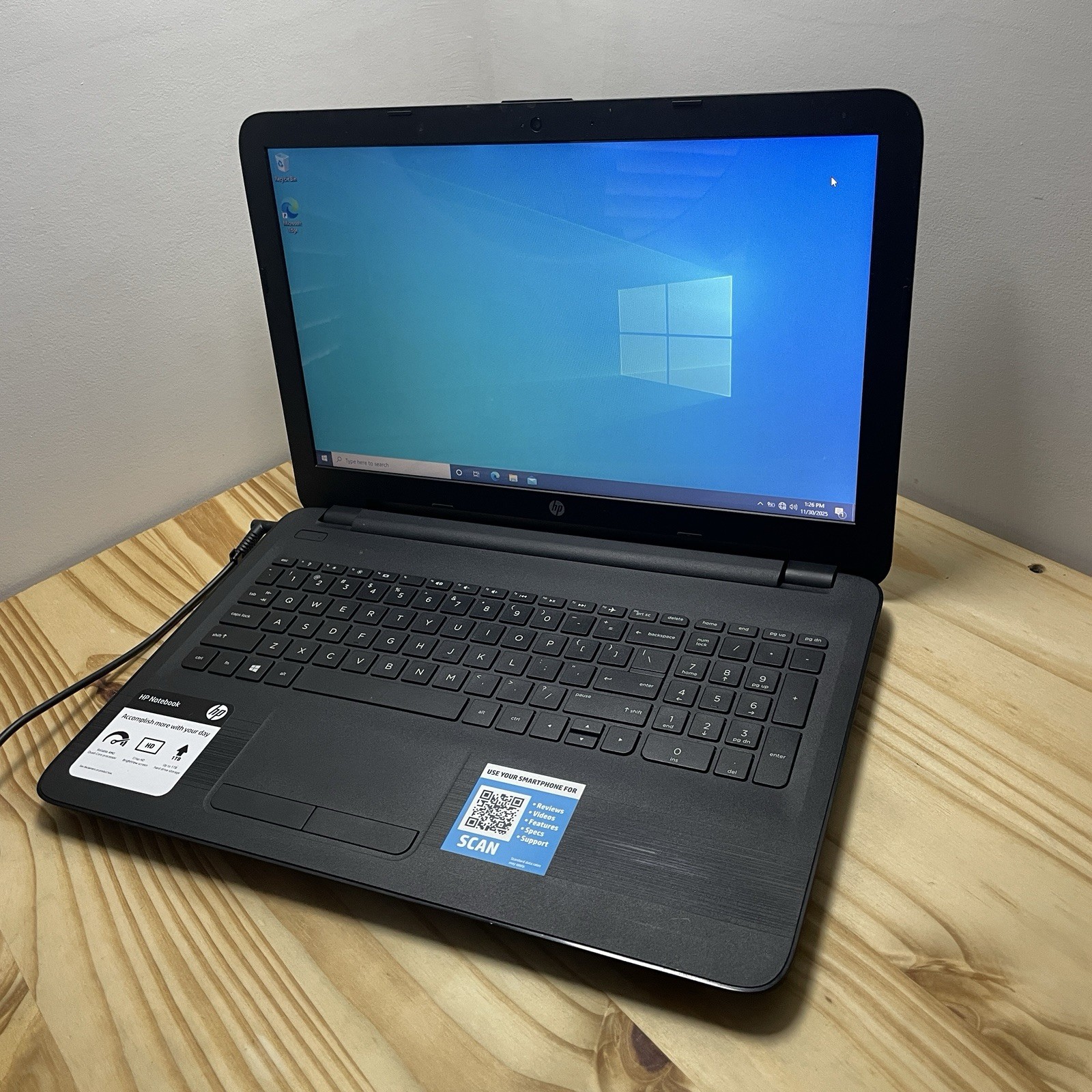 Hp Notebook 15ba057nr 15.6 Inch Laptop 4GB Ram 1TB 2.2GHz Windows 10 -Bad Batt
