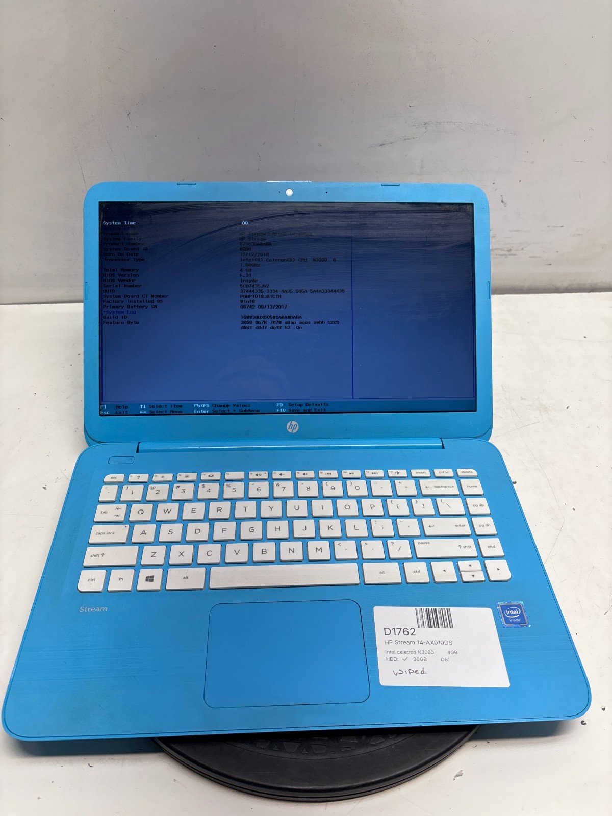 HP Stream 14-AX010DS Intel Celeron N3060 1.60Ghz 4GB 30GB EMMC NO OS
