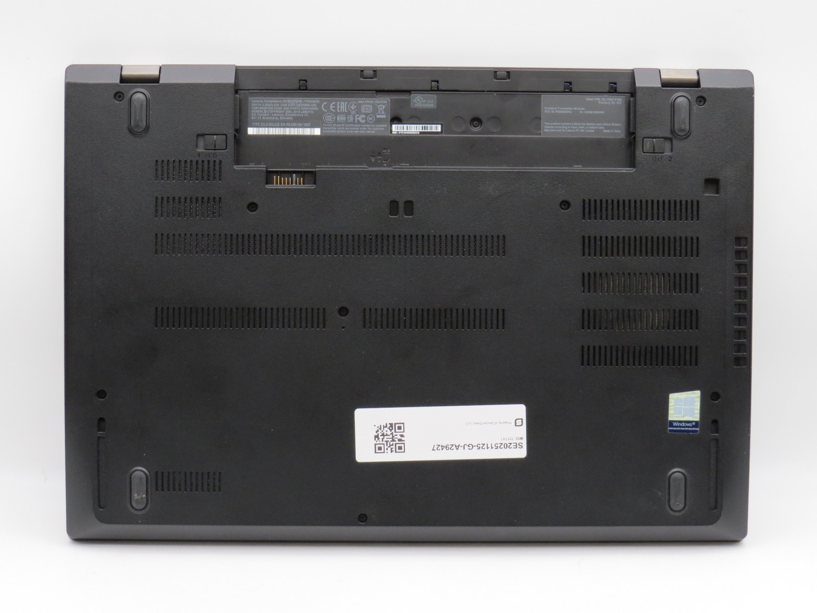 Lenovo ThinkPad T580 i5-8250U @ 1.6Ghz 16GB DDR4 250GB SSD 15.6″ No OS/Battery