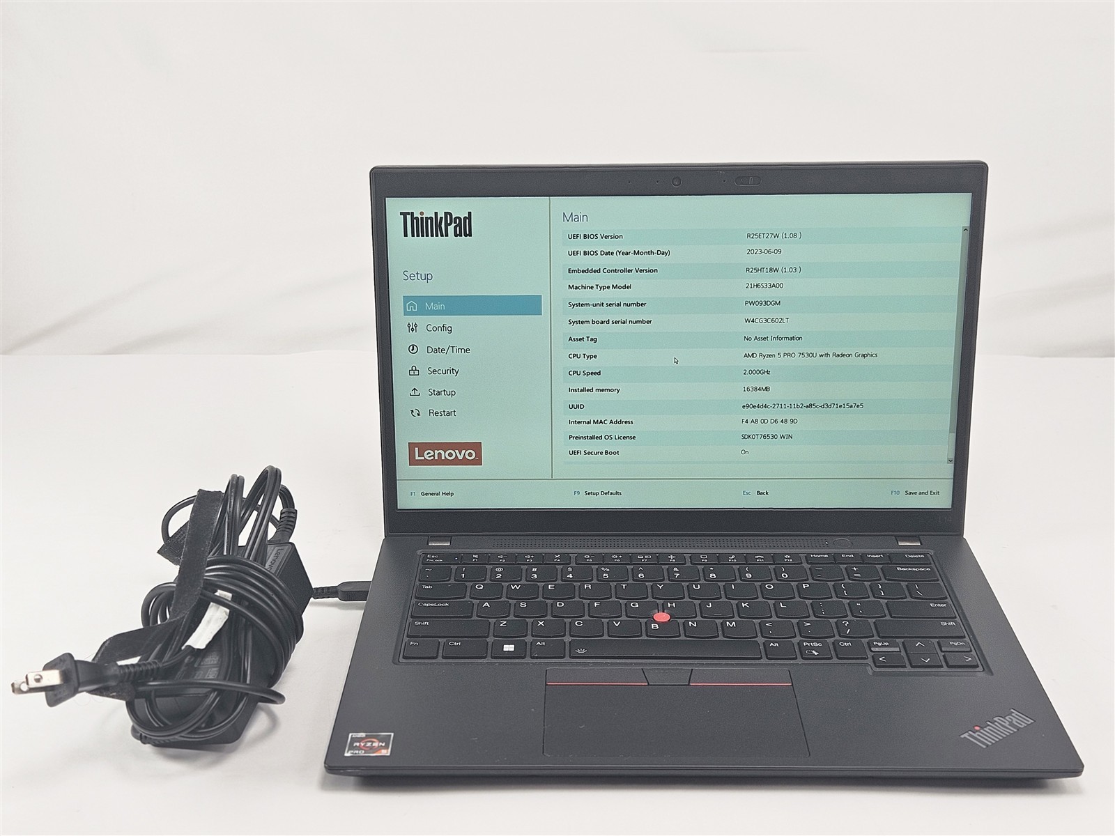 Lenovo ThinkPad L14 Gen 4 256GB SSD 16GB Ryzen 5 PRO 7530U 14″ AMD Radeon