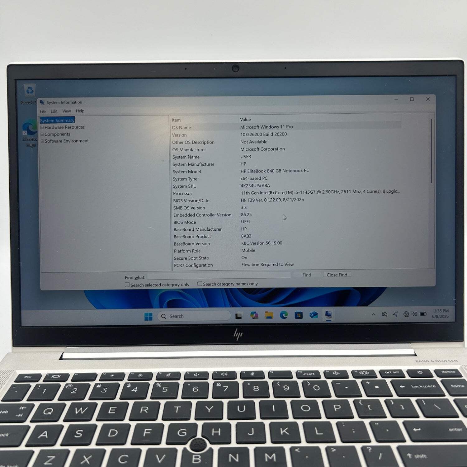 HP EliteBook 840 G8 14″ i5-1145G7 2.6GHz 8GB RAM 256GB SSD