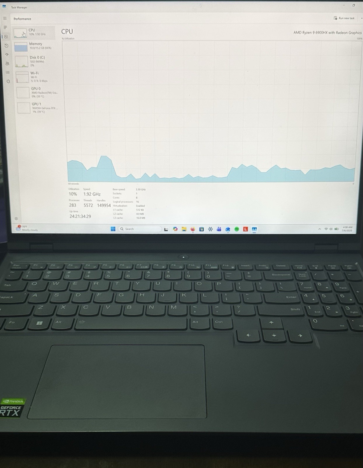 Lenovo LEGION 5 PRO, R9 6900HX, 16GB, 1TB, 3070 Ti Laptop QHD USED FACTORY RESET