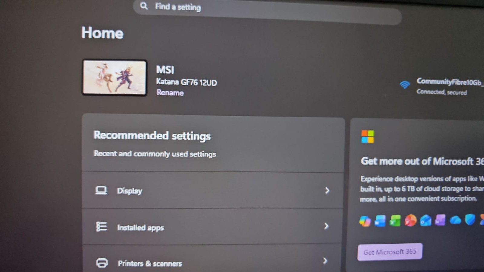 MSI Katana GF76 12UD 15.6″ Gaming Laptop | i7-12700H | RTX 3050 Ti | 512GB SSD