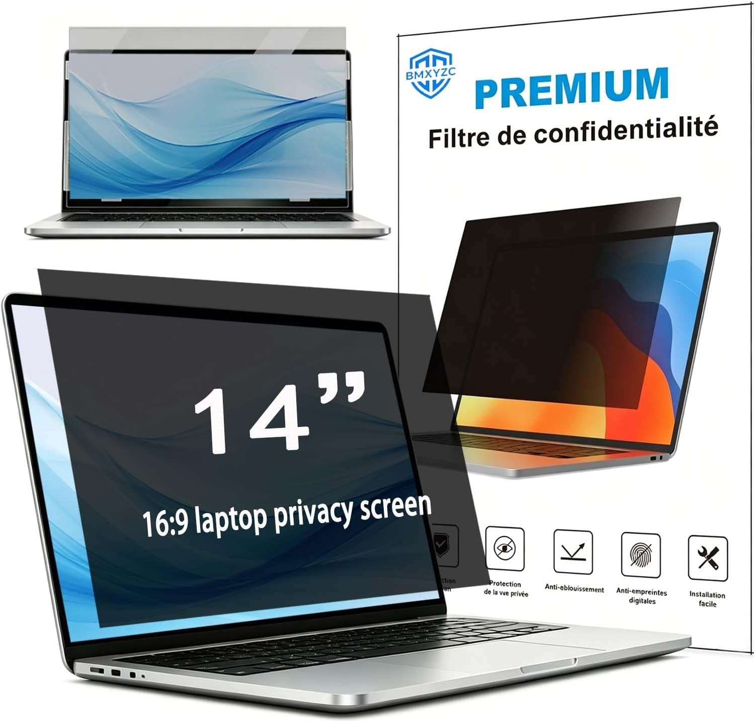 14 Inch 16:9 Laptop Privacy Screen Filter – Anti-Glare Protector and Privacy Shi