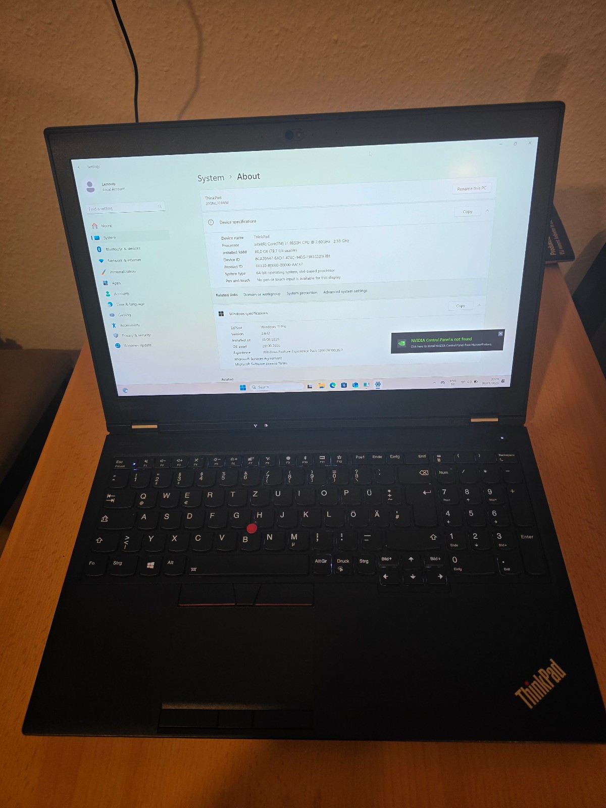 Lenovo ThinkPad P53 Core i7-9850H 80GB 2TB 15.6′′ 4K UHD Quadro RTX 3000 W11P