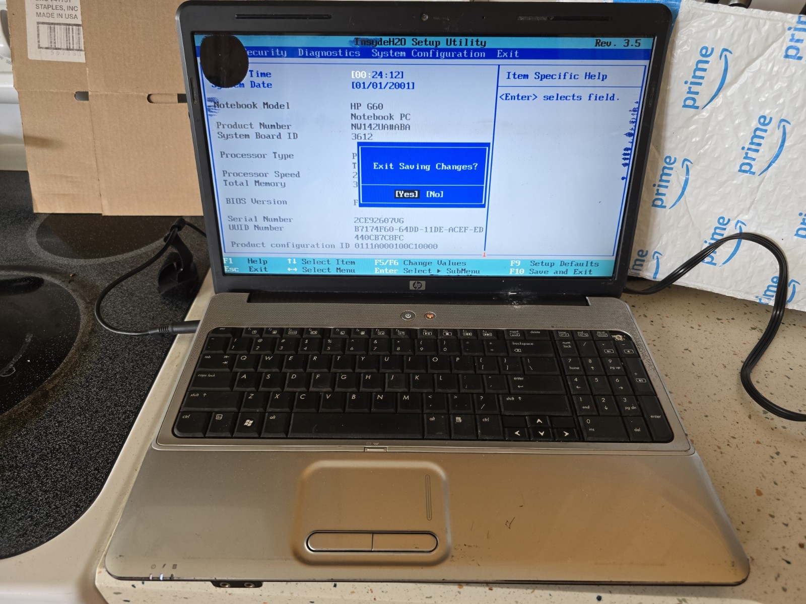 HP G60-441US Laptop Pentium Dual-Core T4200 2.00 GHz 3GB RAM For Parts/Not Work