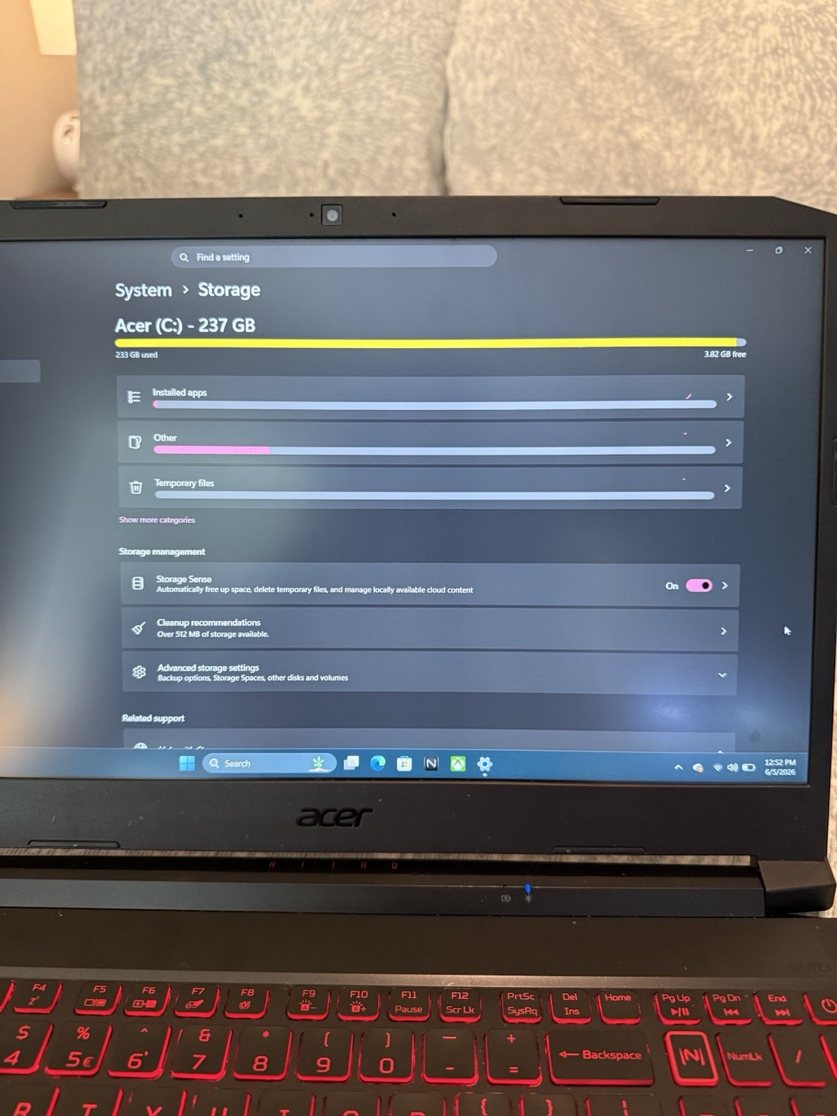 Acer Nitro 5 15.6″ Gaming Laptop i5 10th Gen 8GB 256GB SSD GTX 1650