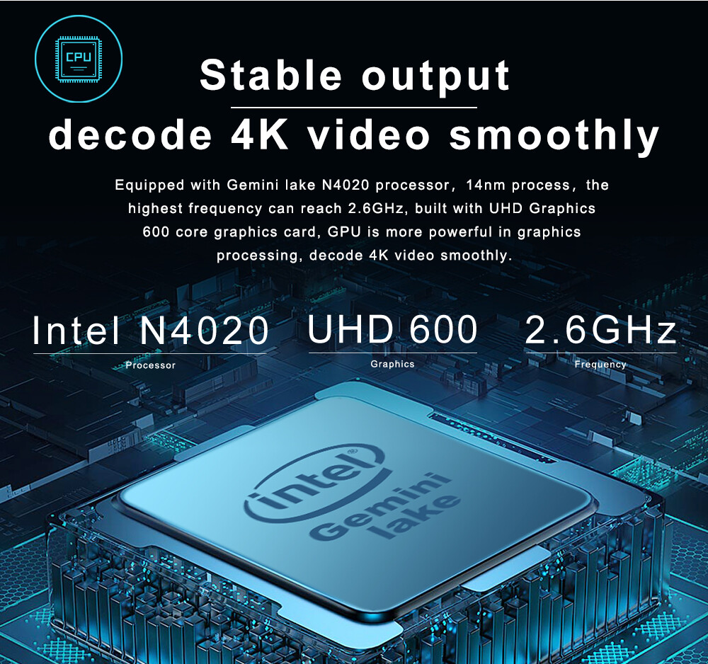 CHUWI HeroBook Pro 14.1″ Laptop Windows Intel N4020 Notebook 8+256G Up to 2.6GHz