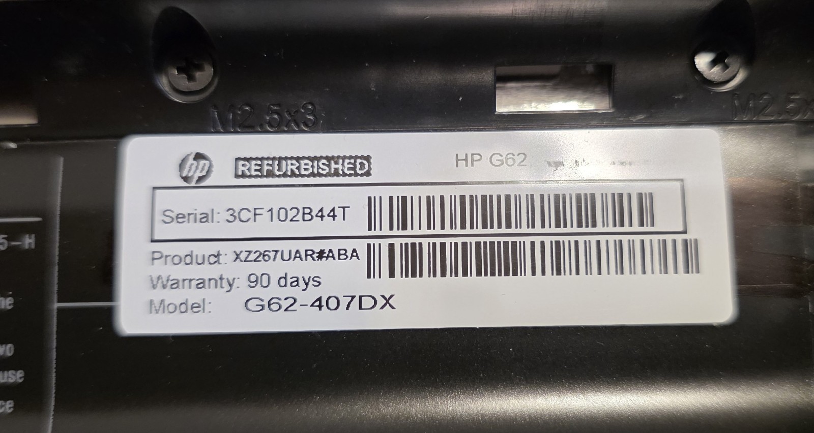 HP G62-407DX AMD Phenom II P650 2600MHz: NO HDD/Battery/RAM/PWR