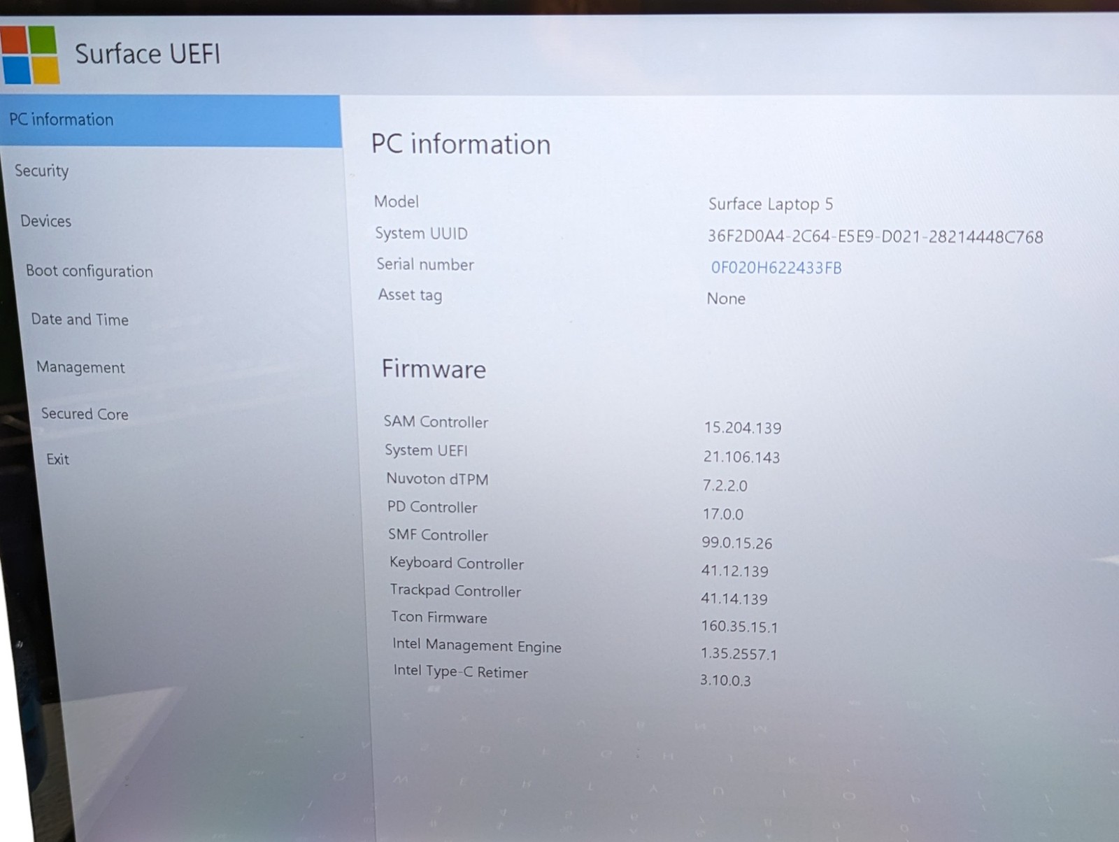 Microsoft Surface Laptop 5 i7 2.18GHZ 8GB Ram 512GB SSD Grade D