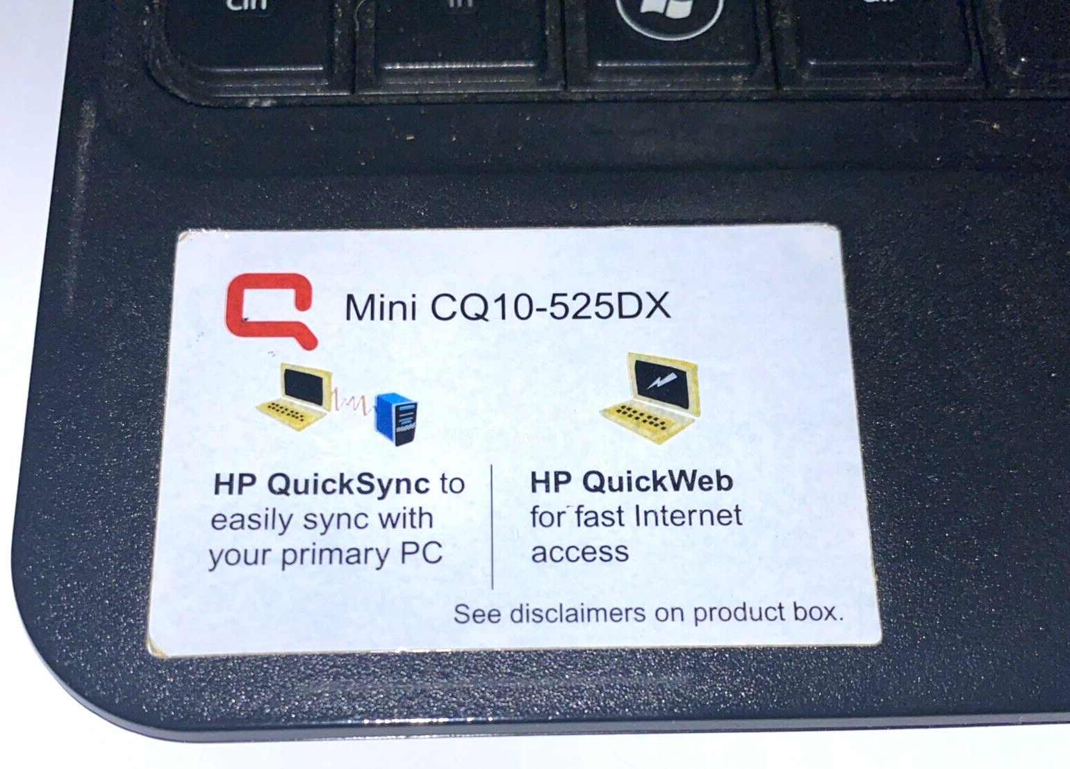 HP Compaq Mini CQ10-525DX 10.1” Intel Atom 1.66GHz Laptop *PARTS ONLY*